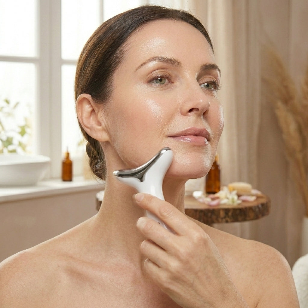 🛍️ Masajeador Facial Antiedad 3D con Luz LED y Calor 🔥✨